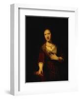 Saskia with a Red Flower-Rembrandt van Rijn-Framed Giclee Print