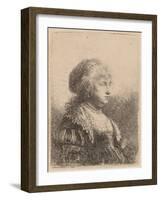 Saskia with Pearls in Her Hair, 1634-Rembrandt van Rijn-Framed Giclee Print