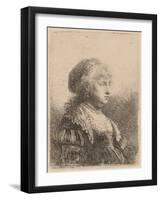 Saskia with Pearls in Her Hair, 1634-Rembrandt van Rijn-Framed Giclee Print