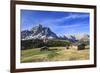 Sass de Putia in background enriched by green meadows. Passo delle Erbe. Puez Odle South Tyrol Dolo-ClickAlps-Framed Photographic Print