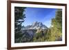 Sass de Putia in background enriched by green woods. Passo delle Erbe. Puez Odle South Tyrol Dolomi-ClickAlps-Framed Photographic Print