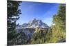 Sass de Putia in background enriched by green woods. Passo delle Erbe. Puez Odle South Tyrol Dolomi-ClickAlps-Mounted Photographic Print