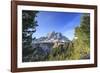 Sass de Putia in background enriched by green woods. Passo delle Erbe. Puez Odle South Tyrol Dolomi-ClickAlps-Framed Photographic Print