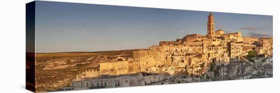 Sasso Barisano and cathedral at sunset, UNESCO World Heritage Site, Matera, Basilicata, Puglia, Ita-Markus Lange-Stretched Canvas