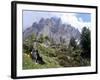 Sassolungo Range, 3181M, Val Gardena, Dolomites, Alto Adige, Italy-Richard Nebesky-Framed Photographic Print