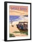 Sassy Bass - Fort Morgan, Alabama - Woody on the Beach-Lantern Press-Framed Art Print