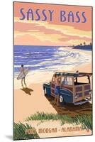 Sassy Bass - Fort Morgan, Alabama - Woody on the Beach-Lantern Press-Mounted Art Print