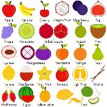 Back to School : A Set of Vector Icons of Vegetable Representing Alphabet A to Z - Dictionary for K-sassyphotos-Framed Stretched Canvas