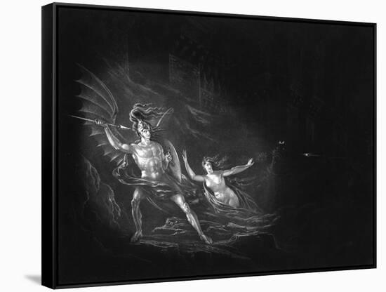 Satan and Sin-John Martin-Framed Stretched Canvas