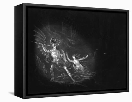 Satan and Sin-John Martin-Framed Stretched Canvas