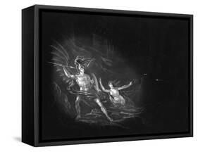 Satan and Sin-John Martin-Framed Stretched Canvas