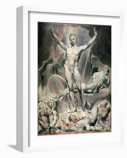 Satan Arousing the Rebel Angels, 1808-William Blake-Framed Giclee Print