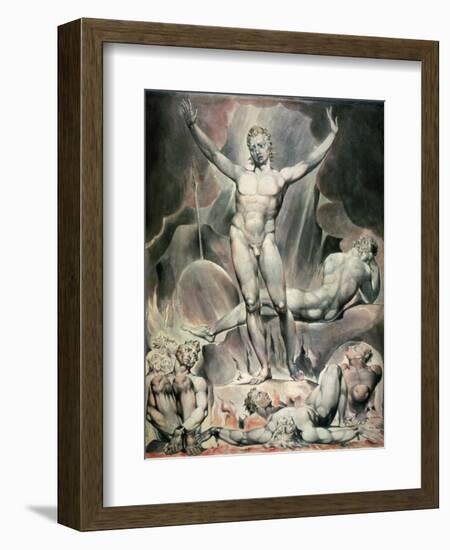 Satan Arousing the Rebel Angels, 1808-William Blake-Framed Giclee Print