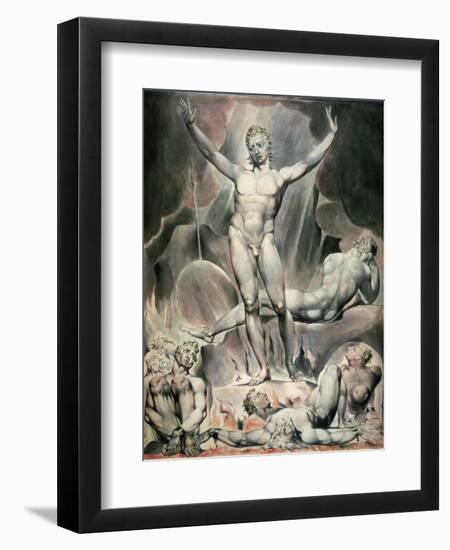 Satan Arousing the Rebel Angels, 1808-William Blake-Framed Giclee Print