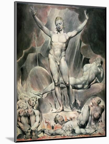 Satan Arousing the Rebel Angels, 1808-William Blake-Mounted Giclee Print