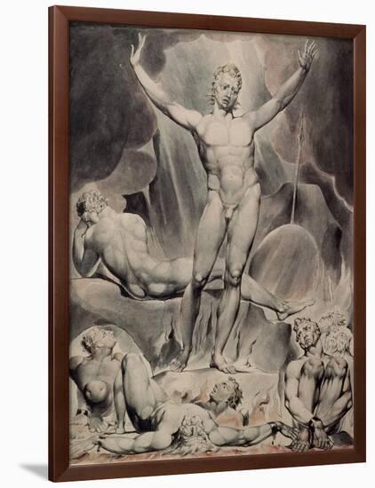 Satan Arousing the Rebel Angels-William Blake-Framed Giclee Print