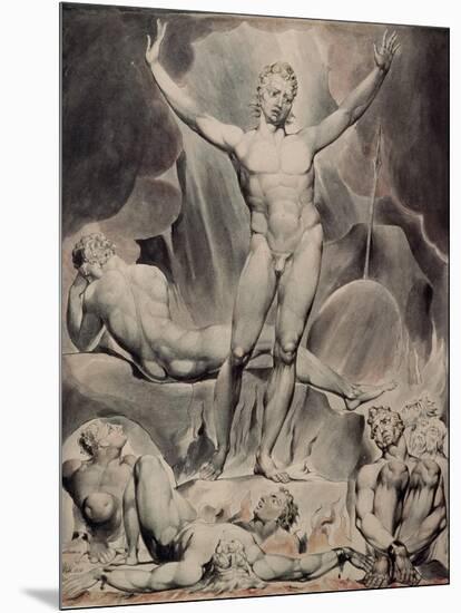 Satan Arousing the Rebel Angels-William Blake-Mounted Giclee Print