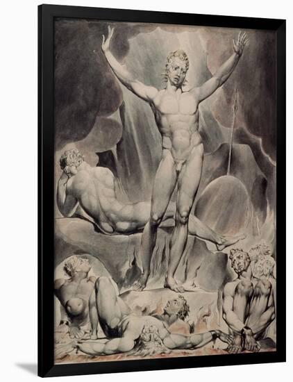 Satan Arousing the Rebel Angels-William Blake-Framed Giclee Print