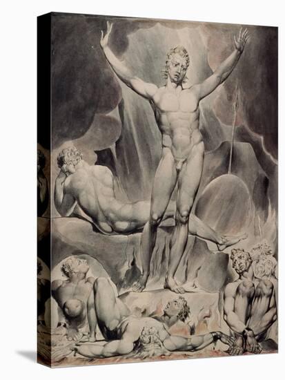 Satan Arousing the Rebel Angels-William Blake-Stretched Canvas