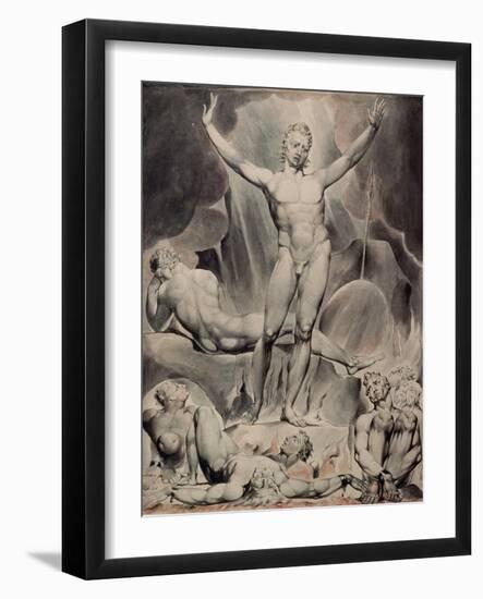 Satan Arousing the Rebel Angels-William Blake-Framed Giclee Print