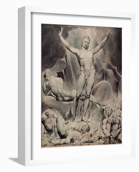 Satan Arousing the Rebel Angels-William Blake-Framed Giclee Print