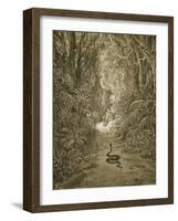 Satan As a Serpent Enters Paradise-Gustave Doré-Framed Giclee Print