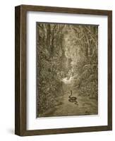 Satan As a Serpent Enters Paradise-Gustave Doré-Framed Giclee Print