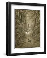 Satan As a Serpent Enters Paradise-Gustave Doré-Framed Giclee Print