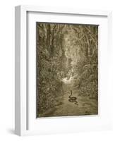 Satan As a Serpent Enters Paradise-Gustave Doré-Framed Giclee Print