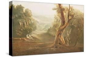 Satan Contemplating Adam and Eve in Paradise, from "Paradise Lost," by John Milton-John Martin-Stretched Canvas