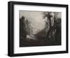 Satan Contemplating and Eve in Paradise, C.1827 (Mezzotint)-John Martin-Framed Giclee Print