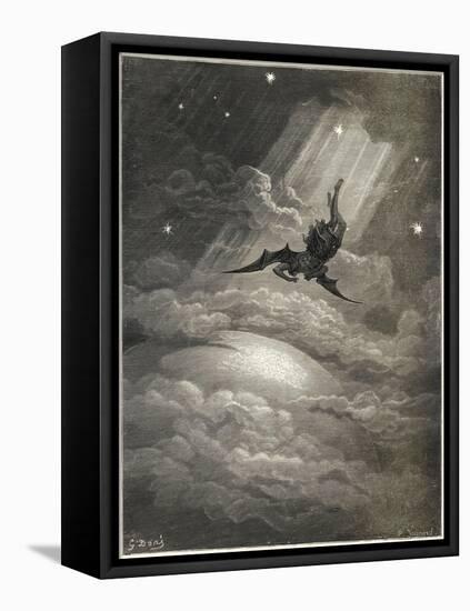 Satan Flies to Earth-null-Framed Stretched Canvas