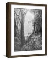 Satan in Paradise, from Book IV of 'Paradise Lost' by John Milton (1608-74) Engraved by Charles…-Gustave Doré-Framed Giclee Print