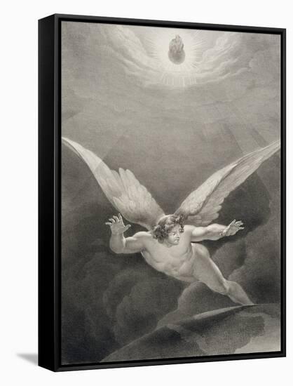 Satan Leaps over the Walls of Heaven, from a French Edition of 'Paradise Lost' by John Milton-Richard Edmond Flatters-Framed Stretched Canvas