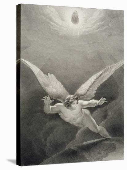 Satan Leaps over the Walls of Heaven, from a French Edition of 'Paradise Lost' by John Milton-Richard Edmond Flatters-Stretched Canvas