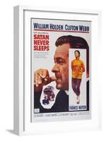 Satan Never Sleeps, from Left: William Holden, France Nuyen, 1962-null-Framed Art Print