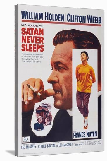 Satan Never Sleeps, from Left: William Holden, France Nuyen, 1962-null-Stretched Canvas