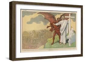 Satan Offers Jesus All Kinds of Nice Things if He Will Only Renounce His Mission: But He Refuses-Eugene Damblans-Framed Art Print