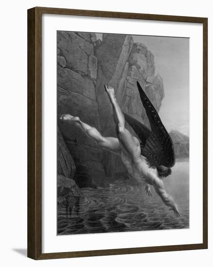 Satan Plunges into the River Styx, from a French Edition of "Paradise Lost"-Richard Edmond Flatters-Framed Giclee Print