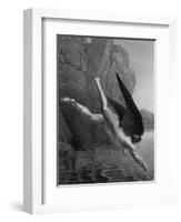 Satan Plunges into the River Styx, from a French Edition of "Paradise Lost"-Richard Edmond Flatters-Framed Giclee Print