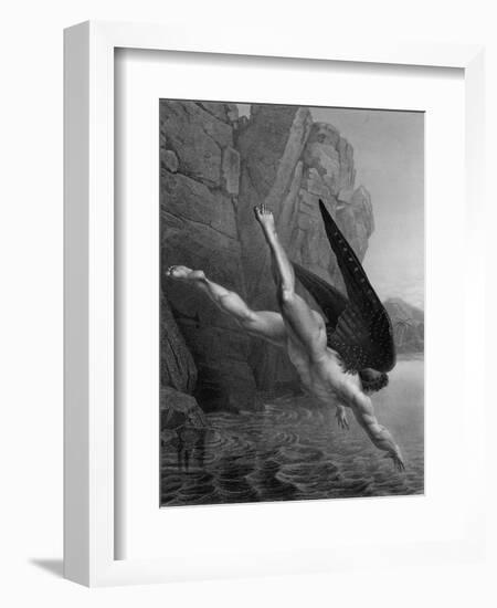 Satan Plunges into the River Styx, from a French Edition of "Paradise Lost"-Richard Edmond Flatters-Framed Giclee Print