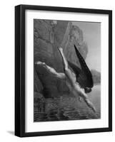 Satan Plunges into the River Styx, from a French Edition of "Paradise Lost"-Richard Edmond Flatters-Framed Giclee Print