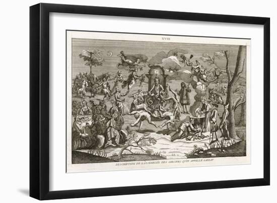 Satan Presides While Dancers Cavort Before Him-Bernard Picart-Framed Art Print