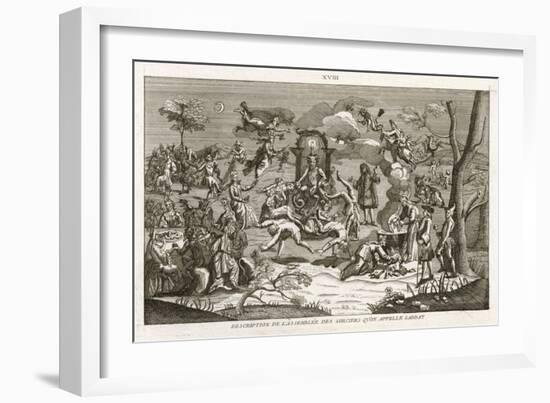 Satan Presides While Dancers Cavort Before Him-Bernard Picart-Framed Art Print
