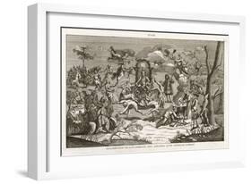 Satan Presides While Dancers Cavort Before Him-Bernard Picart-Framed Art Print