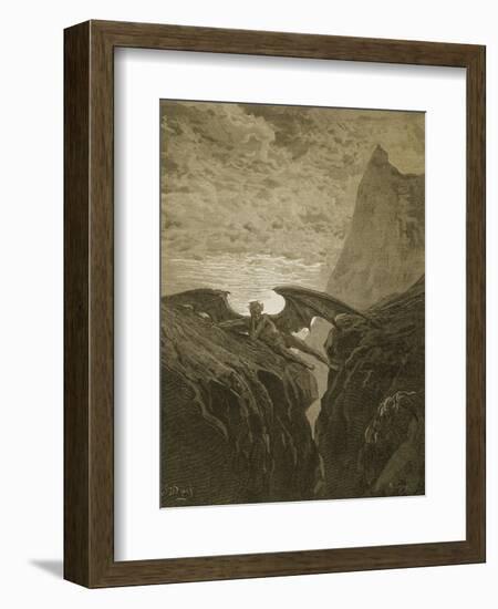 Satan Resting on the Mountain-Gustave Doré-Framed Premium Giclee Print