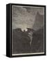 Satan Resting on the Mountain-Gustave Dore-Framed Stretched Canvas