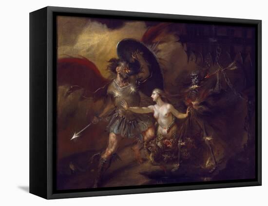 Satan, Sin and Death (A Scene from Milton's 'Paradise Lost')-William Hogarth-Framed Stretched Canvas