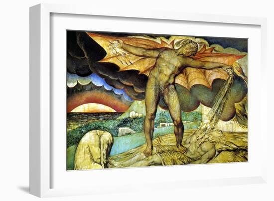 Satan Smiting Job with Sore Boils-William Blake-Framed Art Print