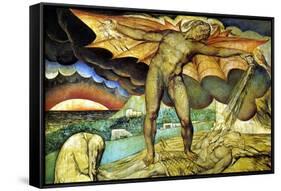 Satan Smiting Job with Sore Boils-William Blake-Framed Stretched Canvas